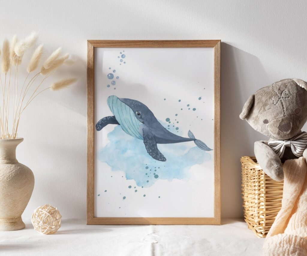 Ocean nursery decor, Nautical nursery print, under the sea nursery, gender neutral nursery, ocean, nautical, Under the sea wall art set of 1
