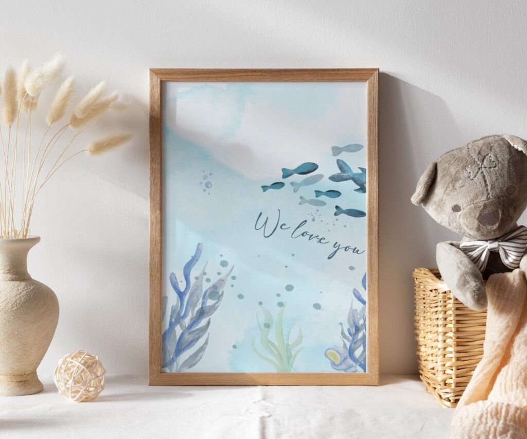 Under the sea wall art, Ocean nursery, Nautical nursery print set of 1