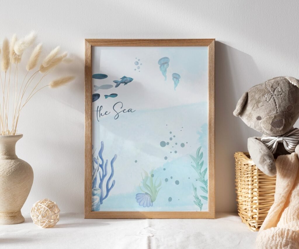 Under the sea wall art, Ocean nursery, Nautical nursery print set of 1