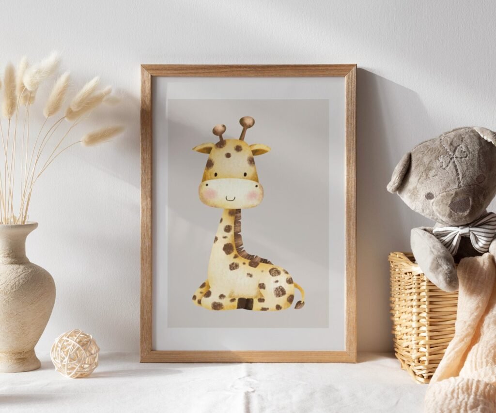 Safari Animal Friends set of 1 Lion Zebra Giraffe gray