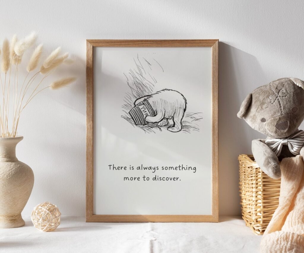 Black and White Pooh, Winnie the Pooh Quote Prints, Winnie the Pooh Print, set of 1