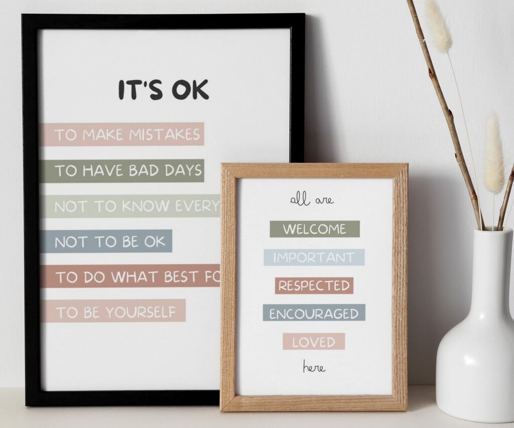 Homeschool quote Prints, Educational quote Posters, Montessori Classroom Decor, Neutral Kids Decor, Toddler Playroom Decor set of 2