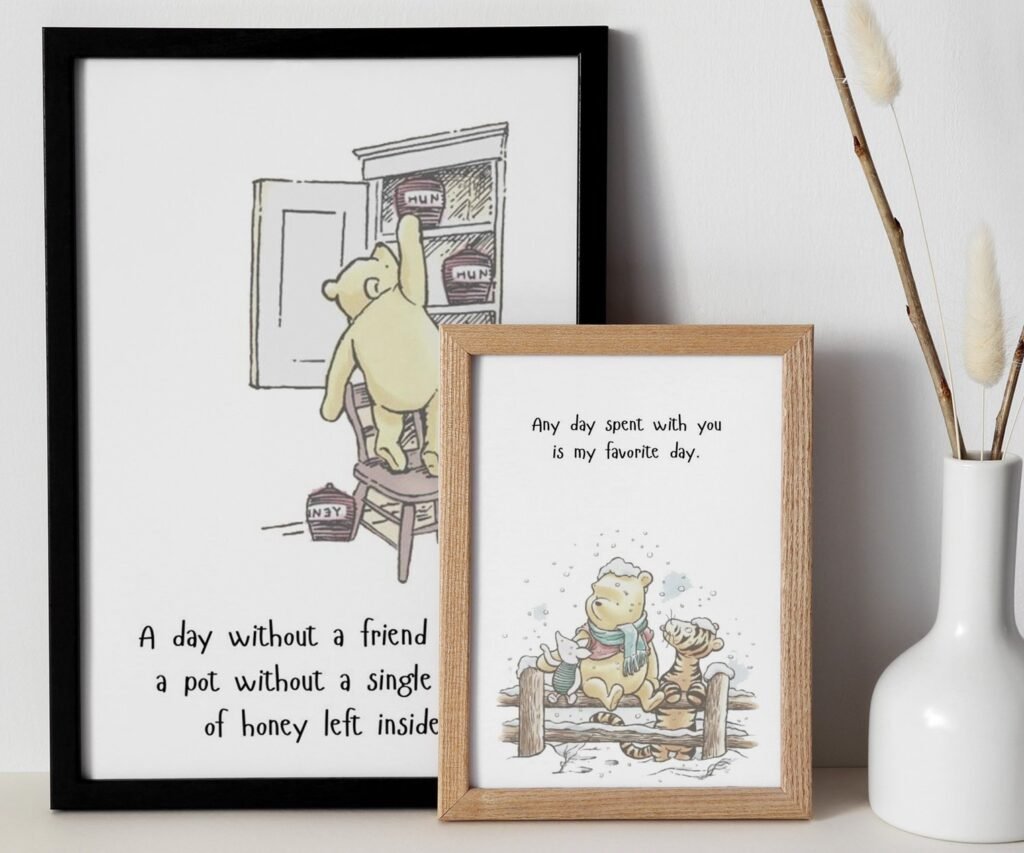 Quote Prints Winnie the Pooh, set of 2