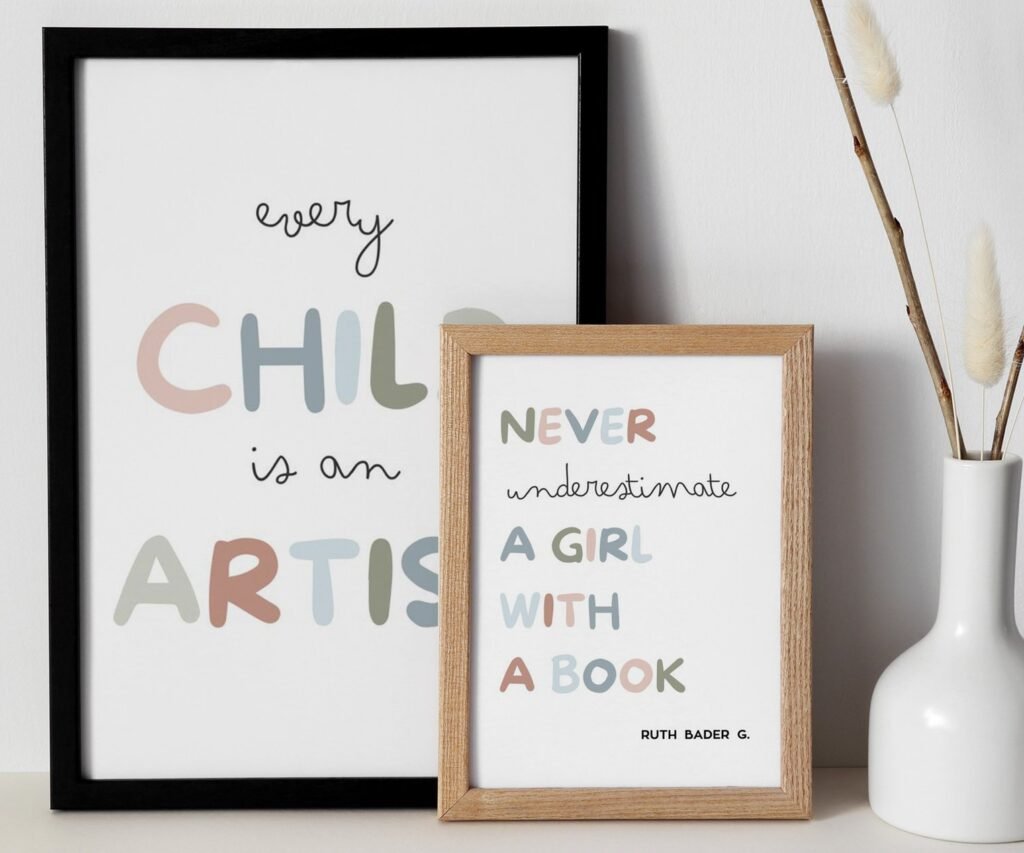 NEVER underestimate A girl with a book set of 2