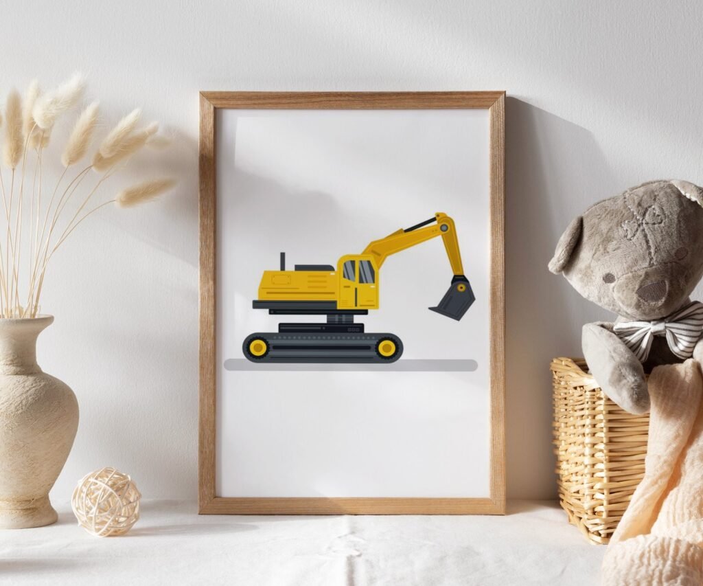 set of 1 Vehicle Prints, Construction Wall Art, Transportation Print Nursery, Kids Gallery Wall Set, Truck Wall Art, Nursery Truck Prints