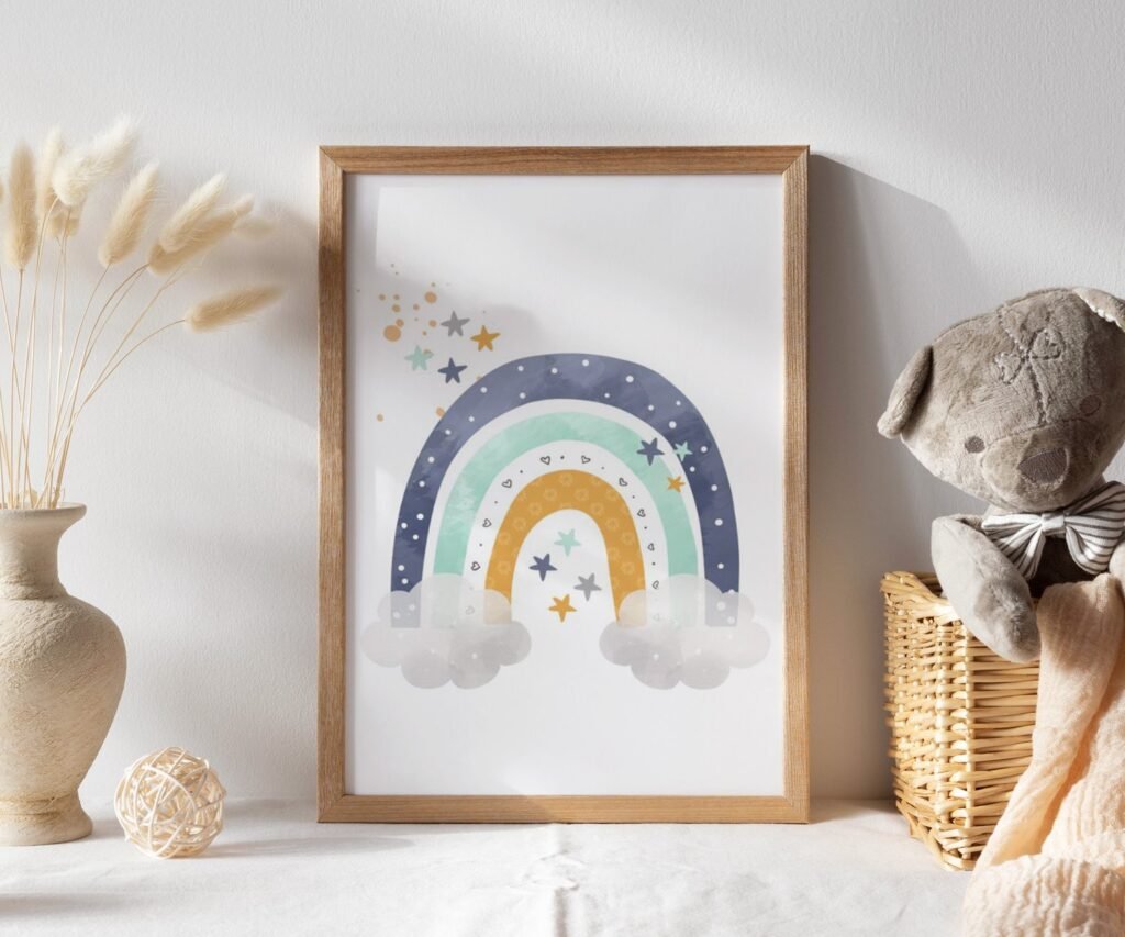 Neutral nursery print set, Space, Earthy tones, planet set of 1