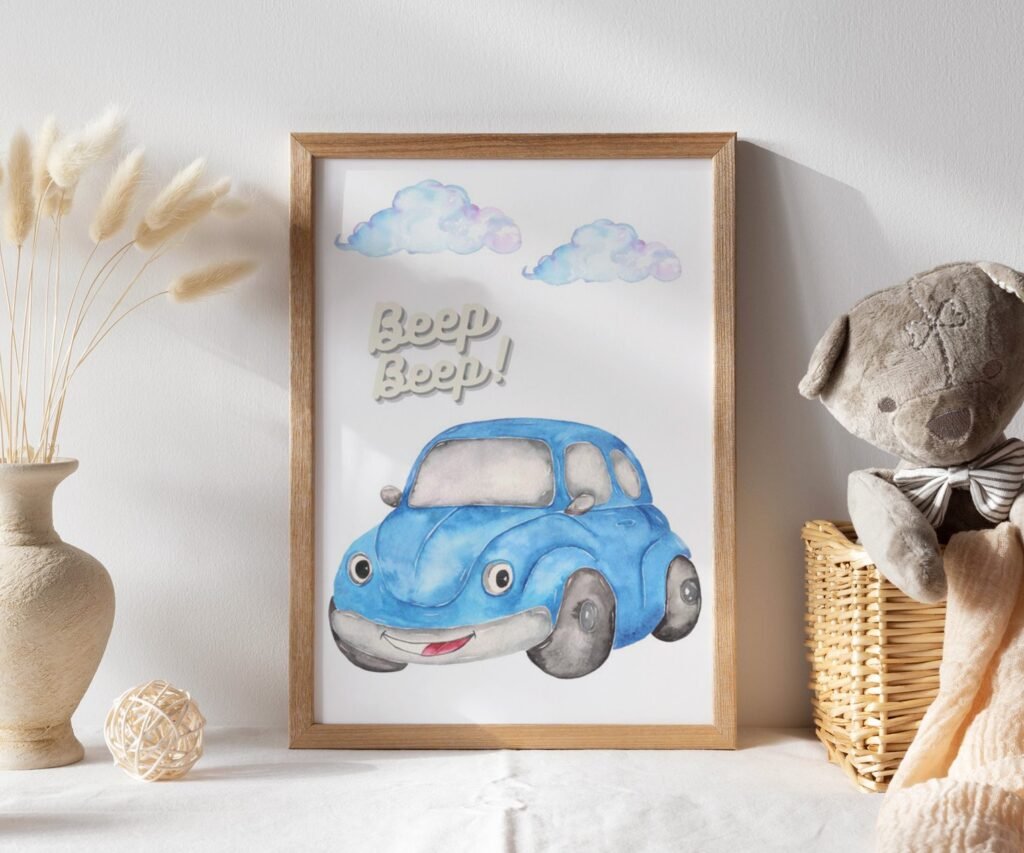Car Nursery,Train, Rocket, Plane, transportation set of 1