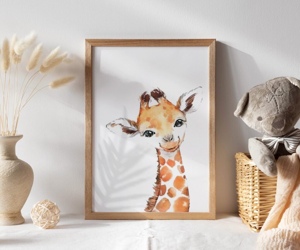set of 1 Safari baby animal prints, Safari Animal prints, Watercolor animal prints, Safari nursery decor , Safari Jungle animals, Baby nursery