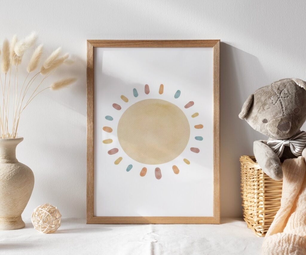 Wall Art set of 1 Prints Neutral Rainbow, You Are My Sunshine