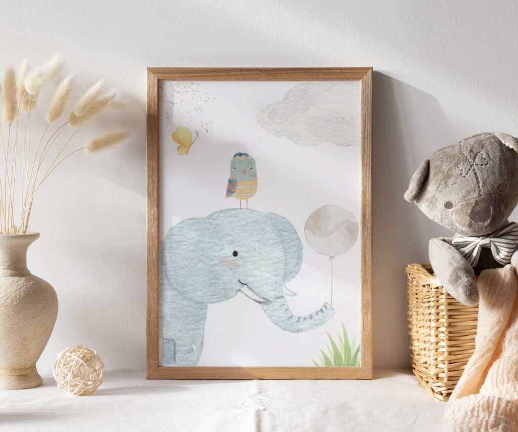 Owl Giraffe Elephant Tree safari animals, set of 1
