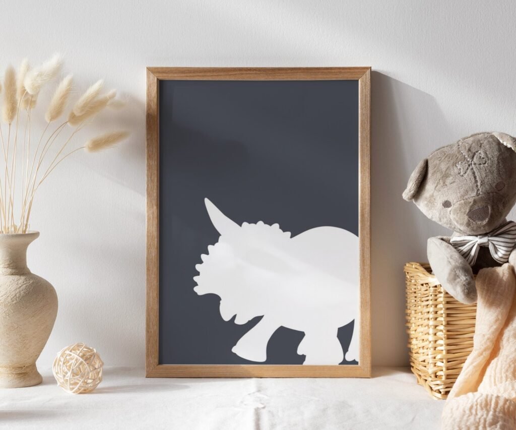 set of 1 Dinosaur Prints, T-Rex Print, Triceratops Poster, Brachiosaurus, Dinosaur Wall Decor, Baby Boy Decor
