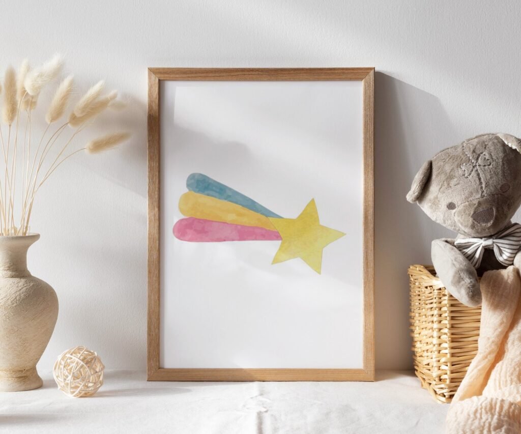 set of 1 Unicorn wall art set, Printable unicorn art, Girls room decor, Unicorn gold glitter, Unicorn prints,cloud rainbow