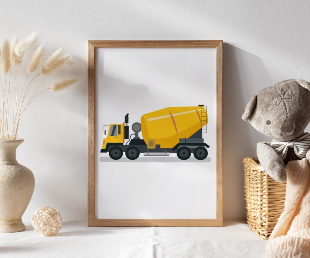 set of 1 Vehicle Prints, Construction Wall Art, Transportation Print Nursery, Kids Gallery Wall Set, Truck Wall Art, Nursery Truck Prints