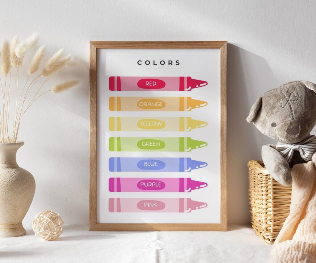 Colors, Homeschool Prints, Montessori Classroom Decor set of 1