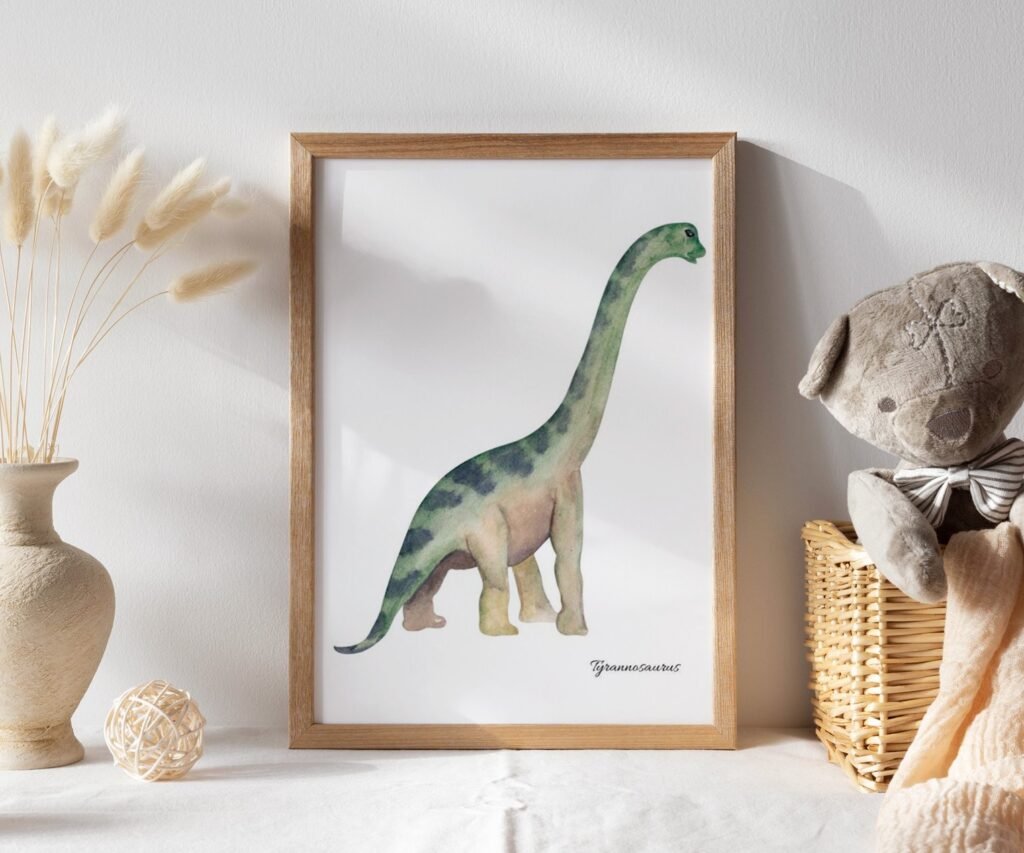 set of 1 Dinosaur Art Prints, Kids Gallery Wall Set, Dinosaur Wall Art, Dinosaur Nursery, Boys Room Dinosaur Decor, Kids Room Wall Art Dinos