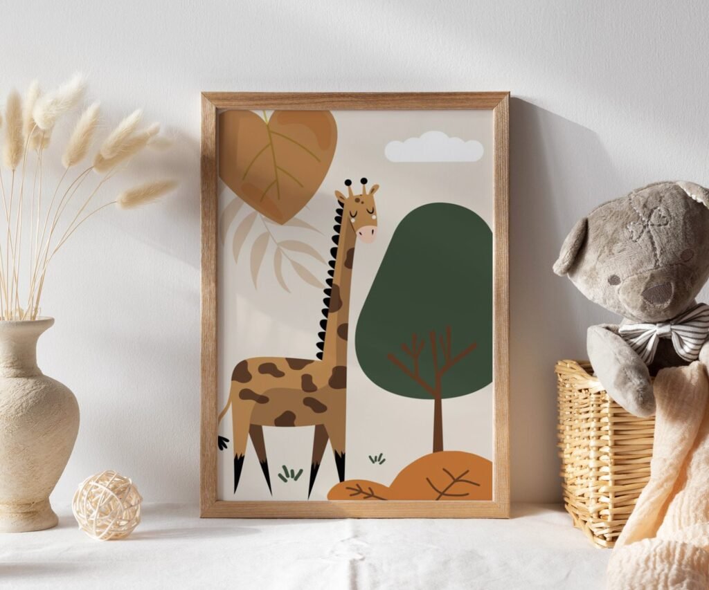 Nursery Wall Prints, set of 1 Safari, Boho Nursery Prints, Green Nursery Prints, Boho Nursery Wall Art, Nursery Decor, Set of Nursery Prints, Safari