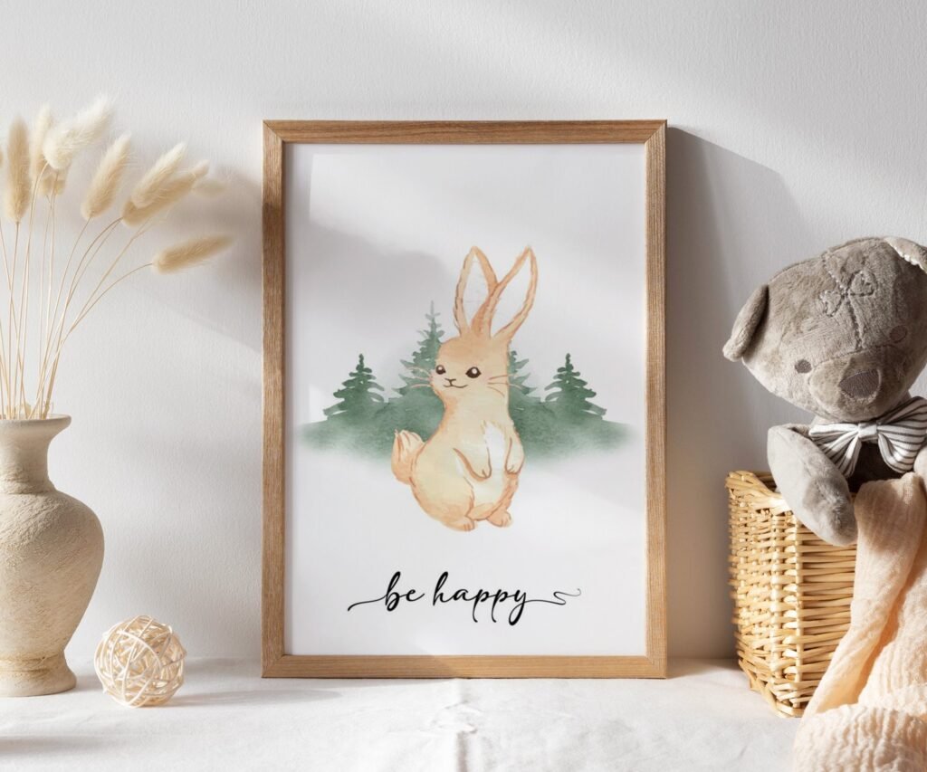 Bear, Fox, owl, rabbit Woodland Nursery Prints, Woodland Nursery Decor, Forest set of 1
