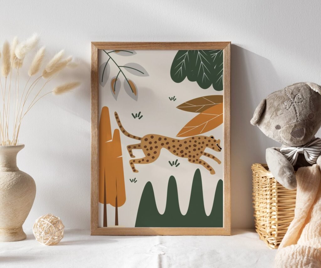 Nursery Wall Prints, set of 1 Safari, Boho Nursery Prints, Green Nursery Prints, Boho Nursery Wall Art, Nursery Decor, Set of Nursery Prints, Safari