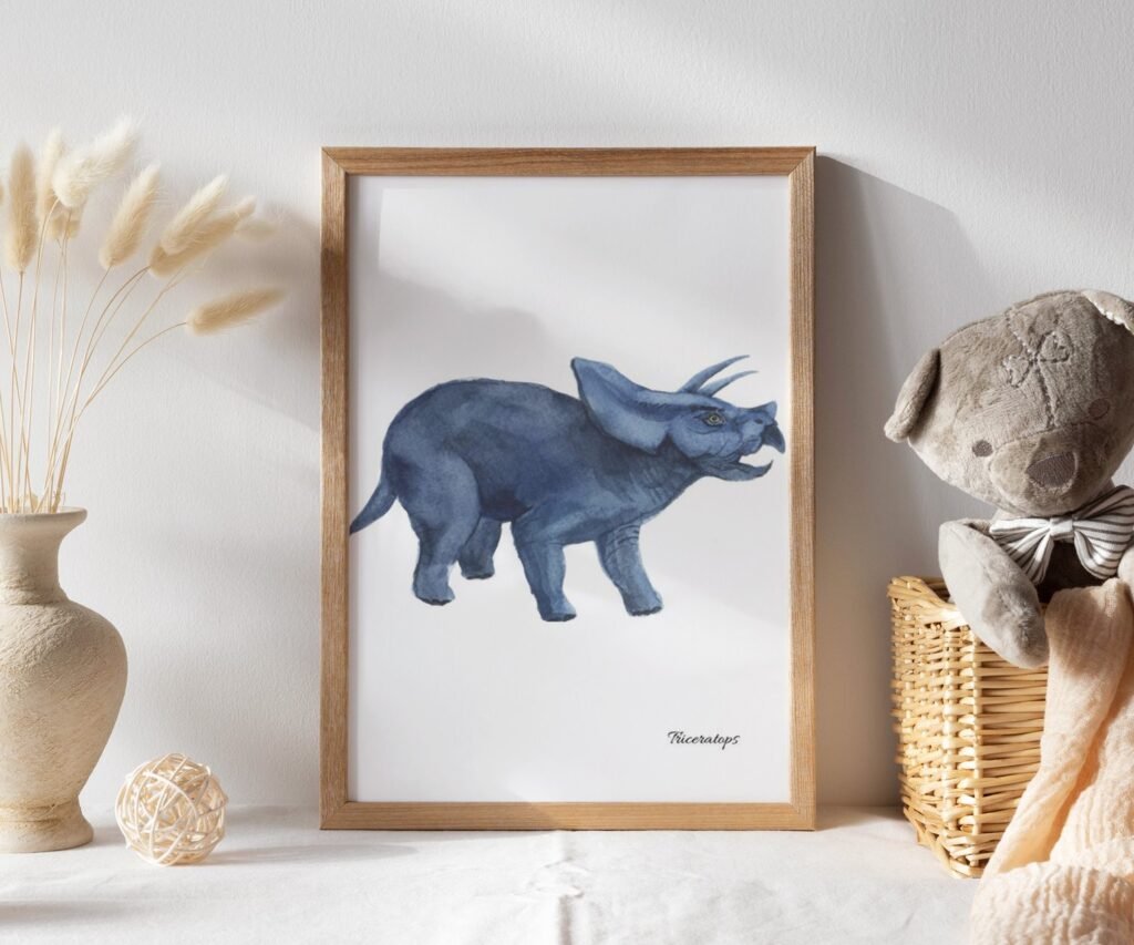 set of 1 Dinosaur Art Prints, Kids Gallery Wall Set, Dinosaur Wall Art, Dinosaur Nursery, Boys Room Dinosaur Decor, Kids Room Wall Art Dinos