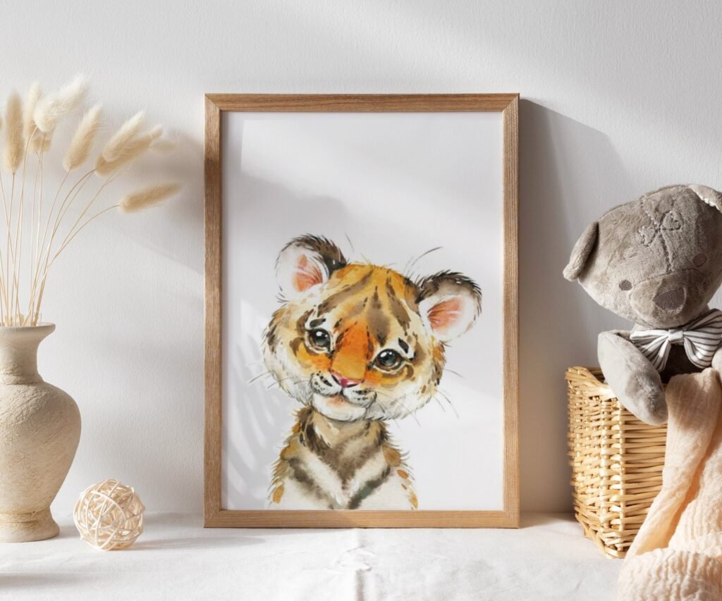 set of 1 Safari baby animal prints, Safari Animal prints, Watercolor animal prints, Safari nursery decor , Safari Jungle animals, Baby nursery