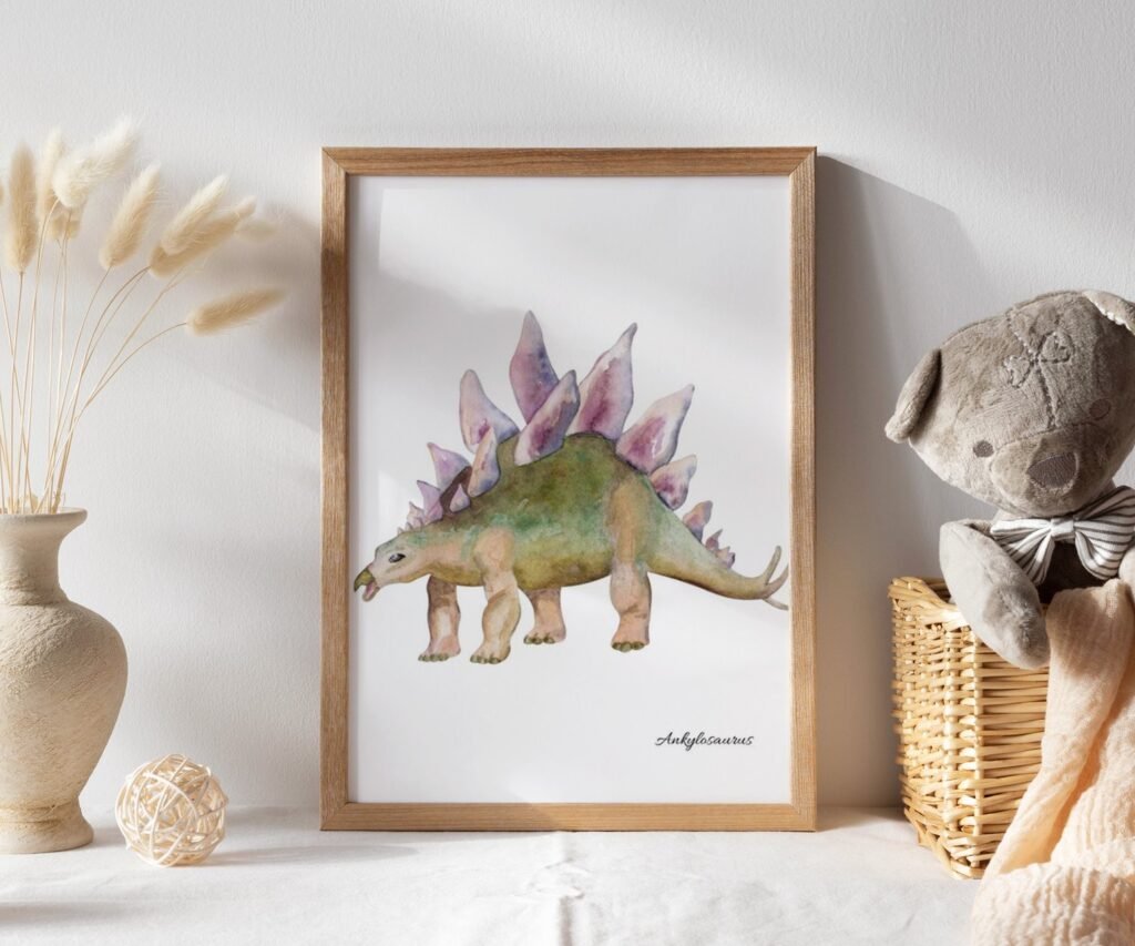 set of 1 Dinosaur Art Prints, Kids Gallery Wall Set, Dinosaur Wall Art, Dinosaur Nursery, Boys Room Dinosaur Decor, Kids Room Wall Art Dinos