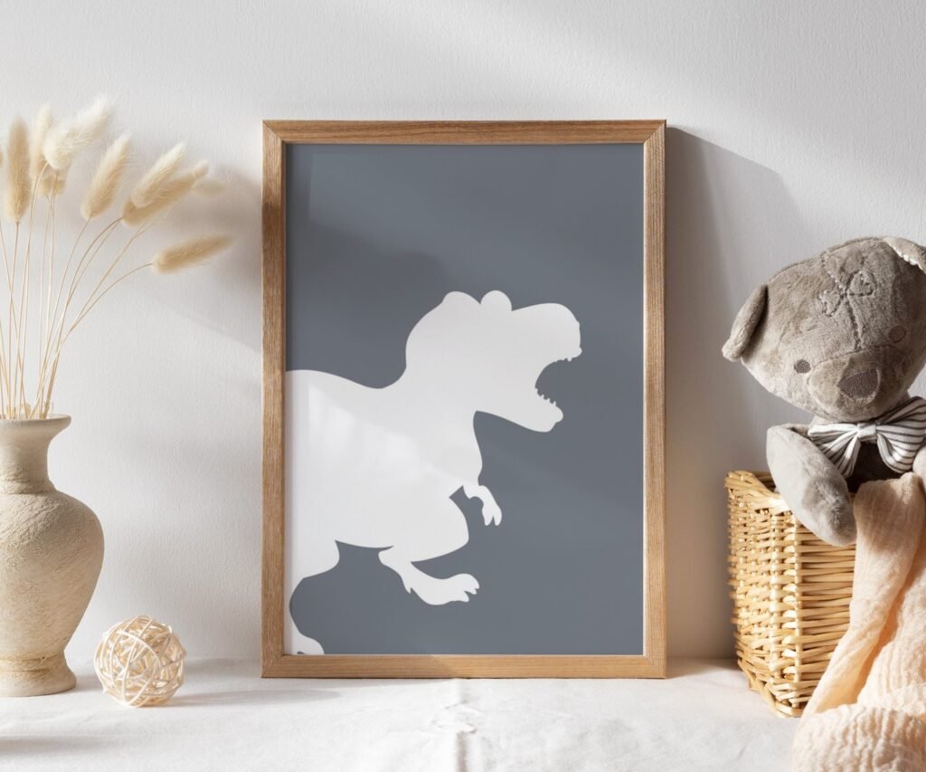 set of 1 Dinosaur Prints, T-Rex Print, Triceratops Poster, Brachiosaurus, Dinosaur Wall Decor, Baby Boy Decor