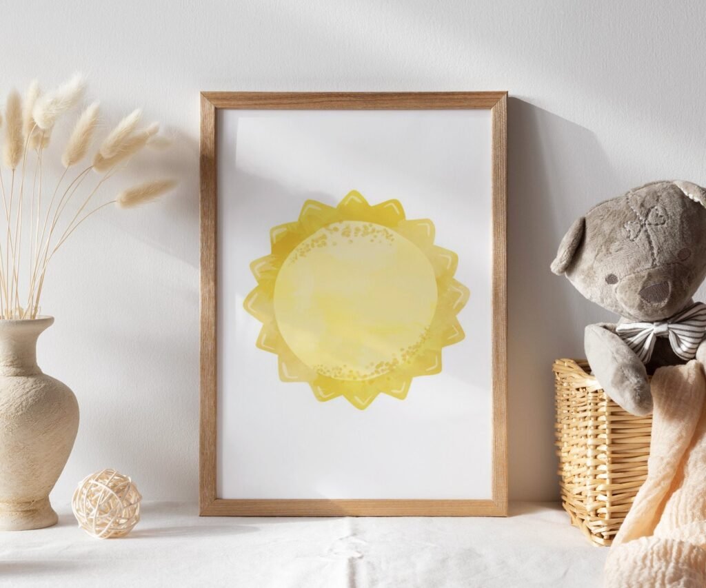 Neutral nursery print set, Space, Earthy tones, planet set of 1