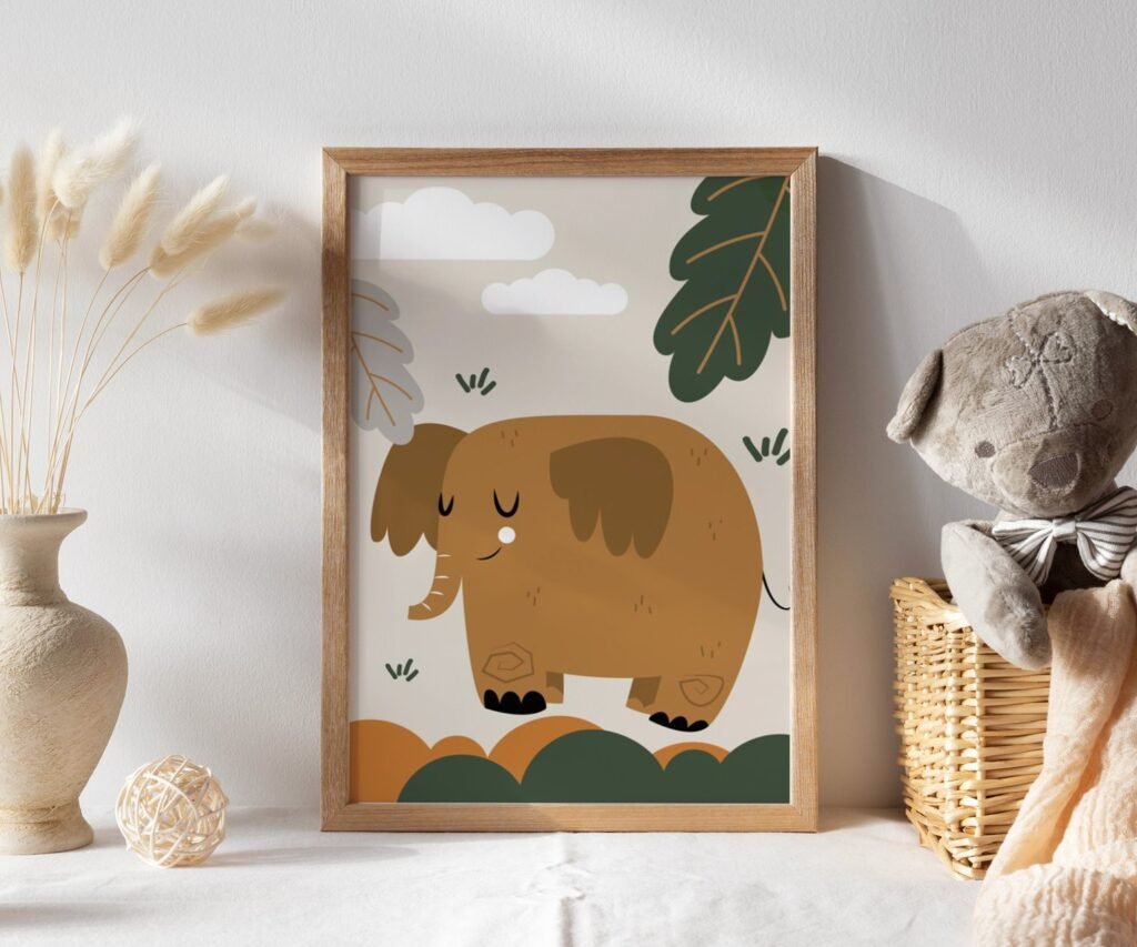Nursery Wall Prints, set of 1 Safari, Boho Nursery Prints, Green Nursery Prints, Boho Nursery Wall Art, Nursery Decor, Set of Nursery Prints, Safari