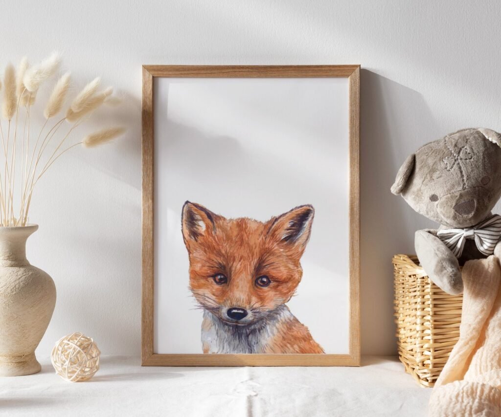 Woodland nursery prints, set of 1 Prints, Woodland Nursery decor, Nursery wall art, Baby Animal prints for nursery