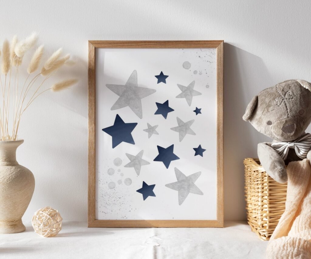 Nursery decor boy elephant, nursery wall art boy set of 1