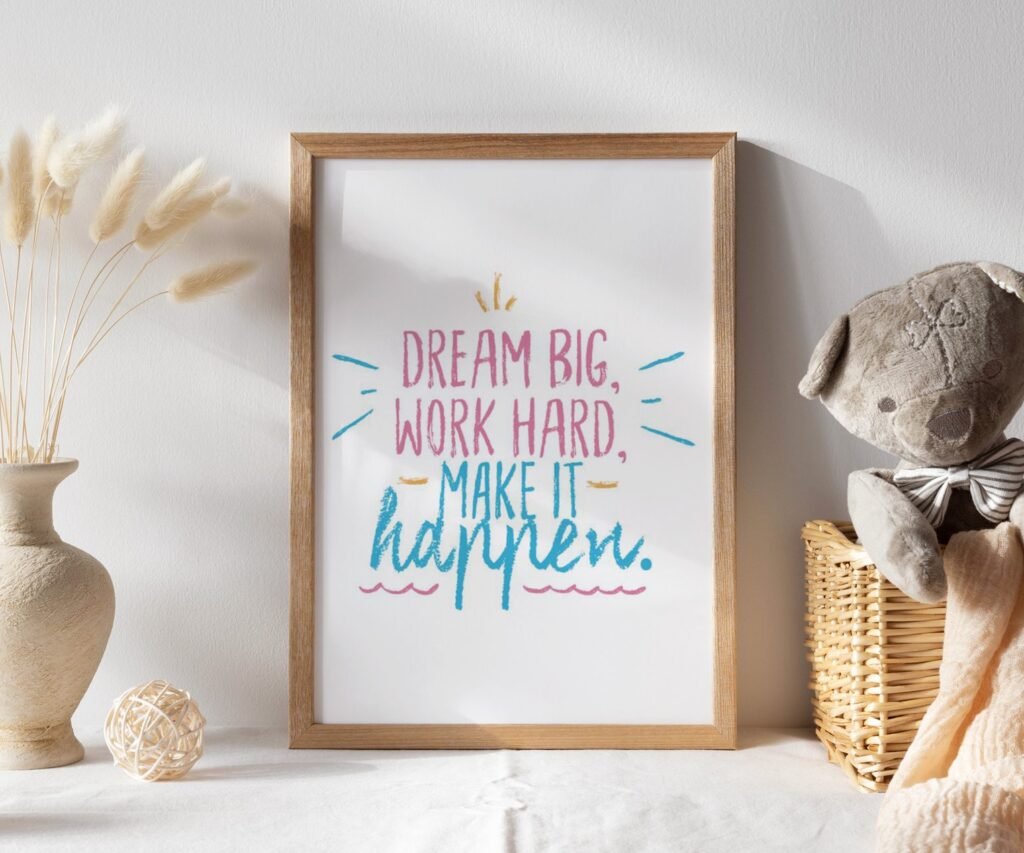 Dream Big kids Positive Affirmations, set of 1
