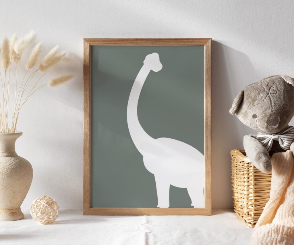 set of 1 Dinosaur Prints, T-Rex Print, Triceratops Poster, Brachiosaurus, Dinosaur Wall Decor, Baby Boy Decor