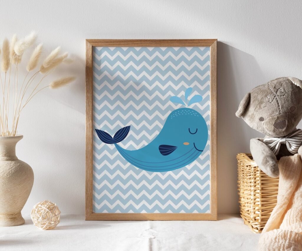 Sea animals, Ocean, Fish Whale set of 1