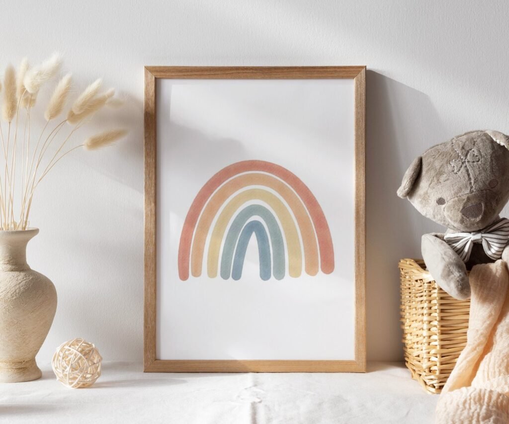 Wall Art set of 1 Prints Neutral Rainbow, You Are My Sunshine