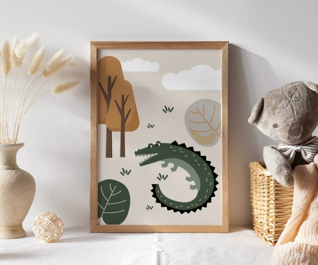 set of 1 Safari Nursery Wall Prints, Boho Nursery Prints, Green Nursery, Boho Nursery Wall Art, Nursery Decor, Set of Nursery Prints, Safari