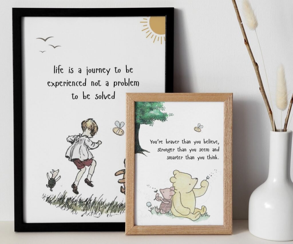 kids Quote Winnie the Pooh, set of 2