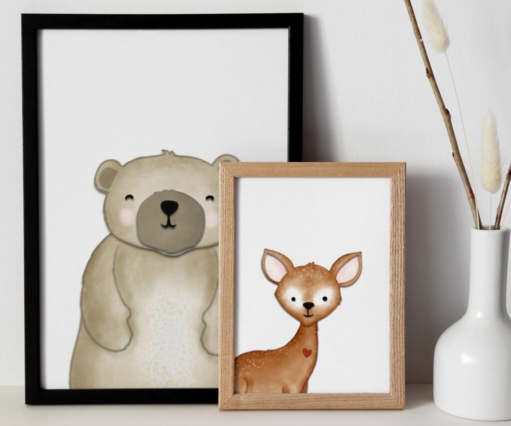 Woodland Nursery Art Prints, set of 2, Woodland Nursery Decor, Nursery Prints, Nursery Wall Art, Nursery Decor, Forest Nursery, boys art