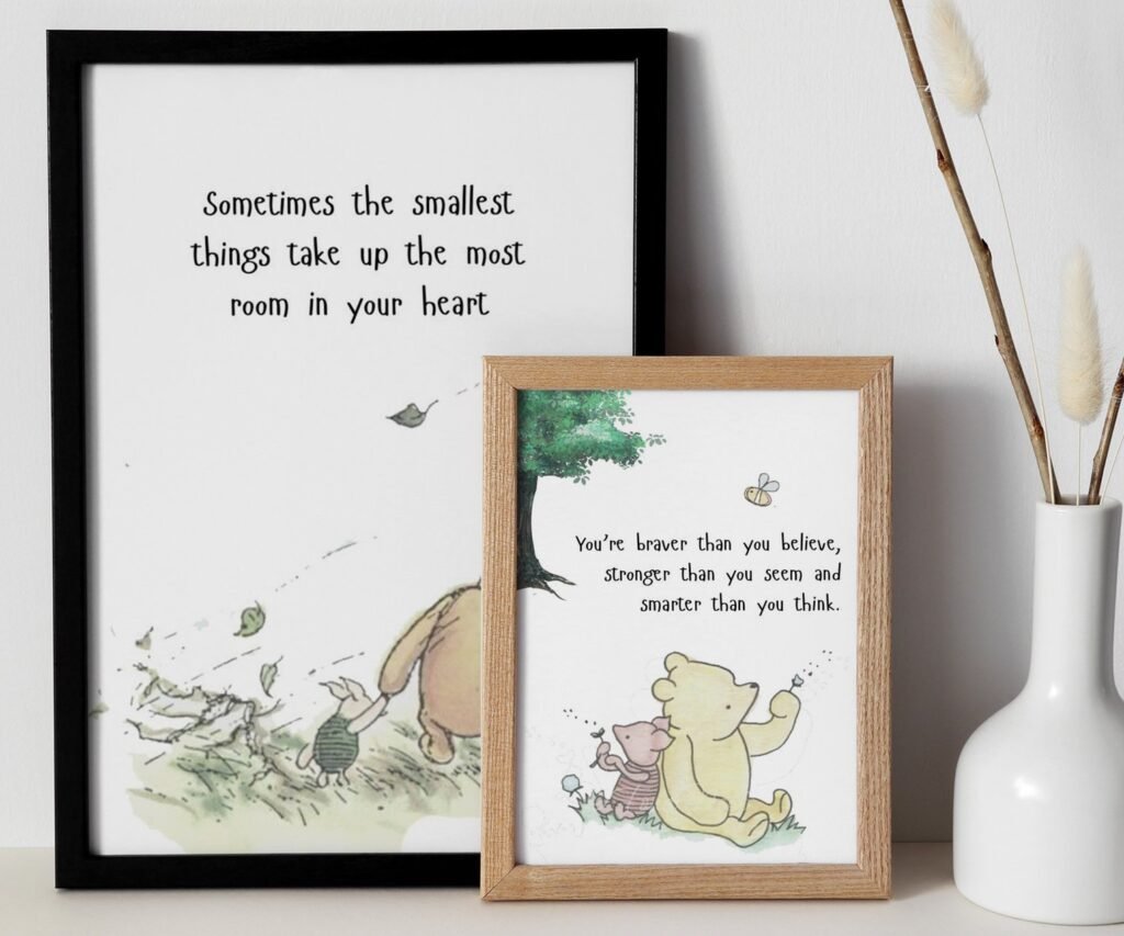 kids Quote Winnie the Pooh, set of 2