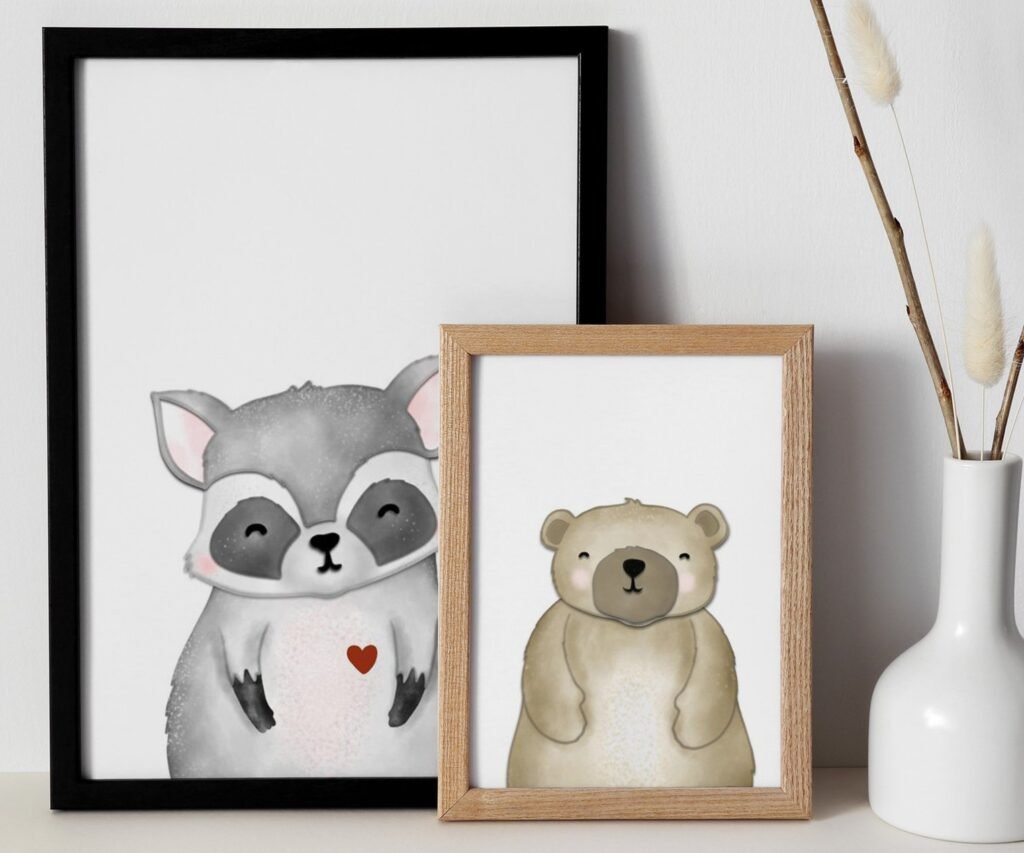 Woodland Nursery Art Prints, set of 2, Woodland Nursery Decor, Nursery Prints, Nursery Wall Art, Nursery Decor, Forest Nursery, boys art
