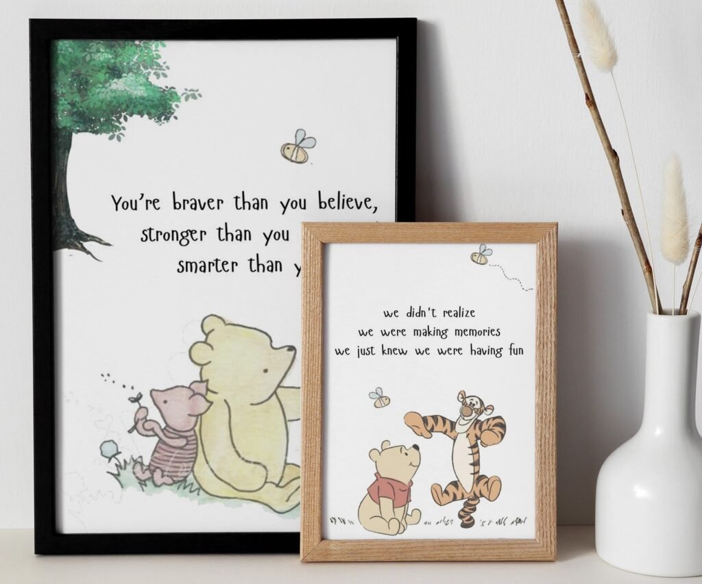 kids Quote Winnie the Pooh, set of 2