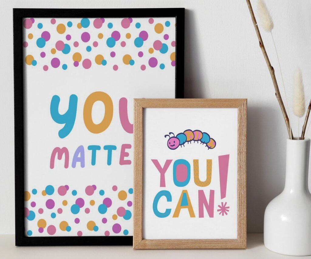 You Can, kids Positive Affirmations, set of 2