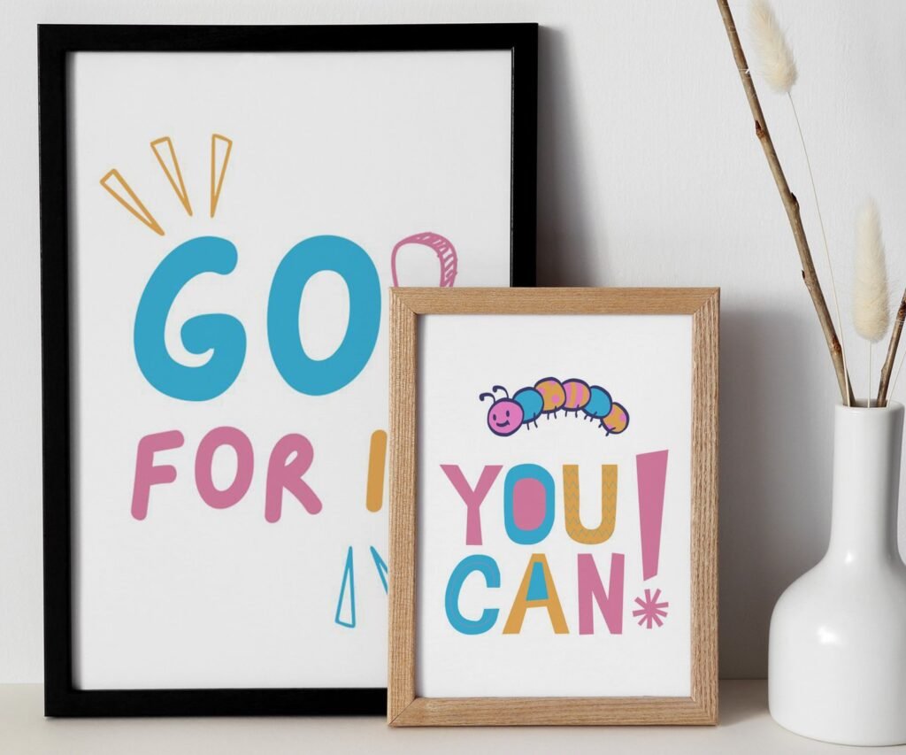 You Can, kids Positive Affirmations, set of 2