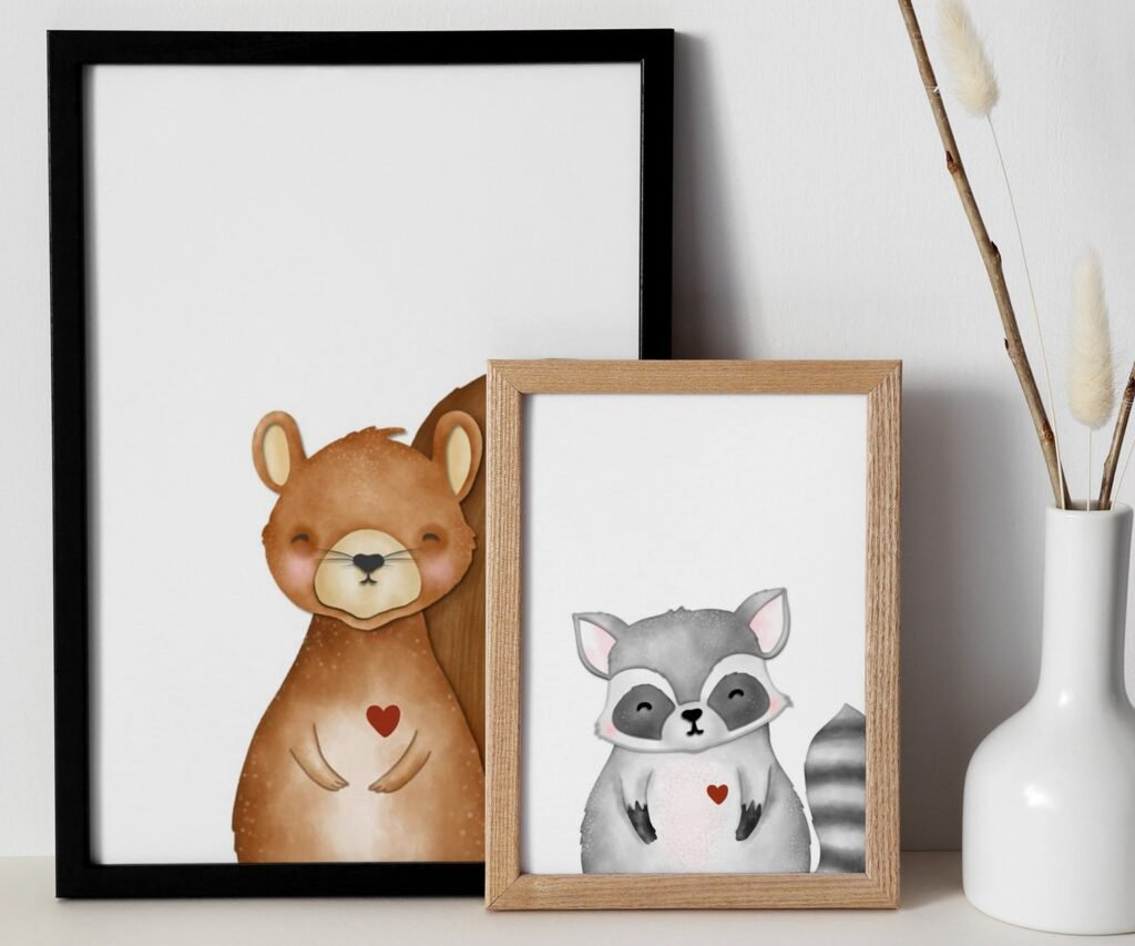 Woodland Nursery Art Prints, set of 2, Woodland Nursery Decor, Nursery Prints, Nursery Wall Art, Nursery Decor, Forest Nursery, boys art
