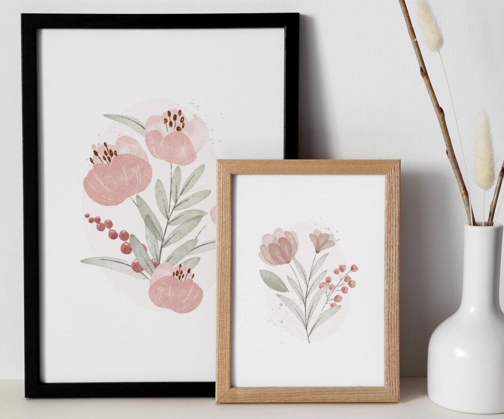 Boho butterflies, nursery printable art, Blush pink girls print, girl's room decor, vintage decor, boho girl's nursery, butterflies wall art set of 2