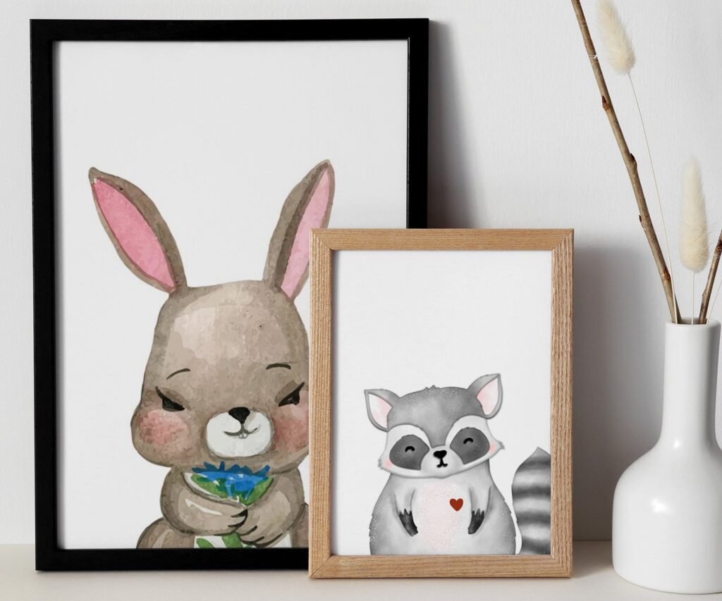 Woodland Nursery Art Prints, set of 2, Woodland Nursery Decor, Nursery Prints, Nursery Wall Art, Nursery Decor, Forest Nursery, boys art