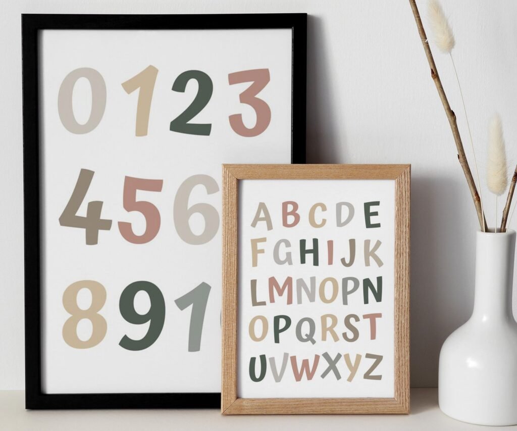 Feeling ,ABC, shape, month of the year, Educational Posters, Homeschool Prints, Montessori Classroom set of 2
