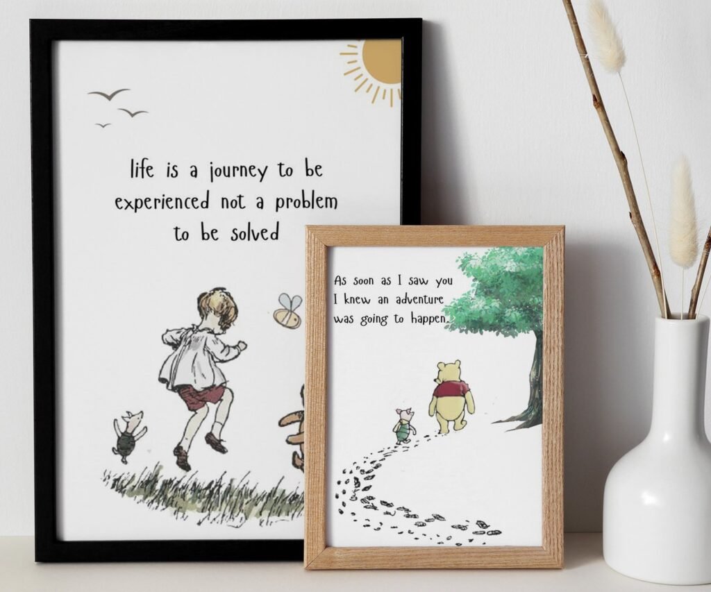 kids Quote Winnie the Pooh, set of 2