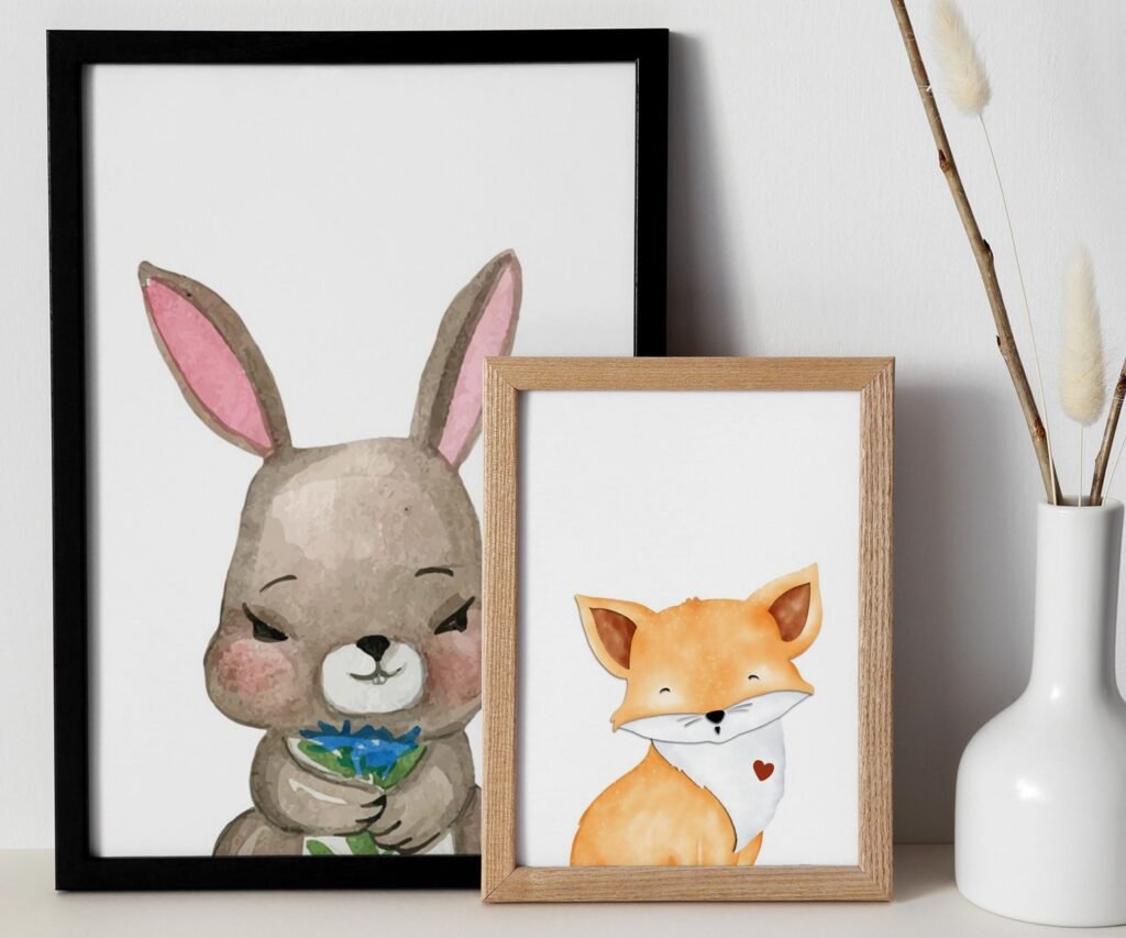 Woodland Nursery Art Prints, set of 2, Woodland Nursery Decor, Nursery Prints, Nursery Wall Art, Nursery Decor, Forest Nursery, boys art