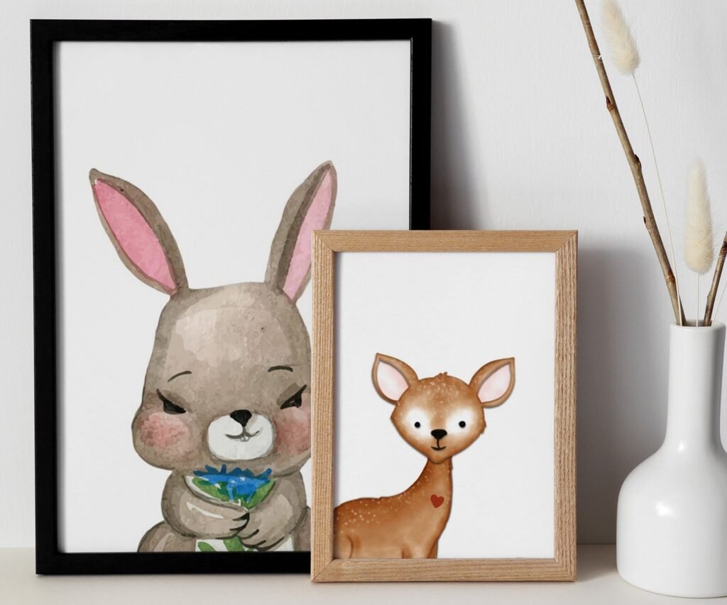 Woodland Nursery Art Prints, set of 2, Woodland Nursery Decor, Nursery Prints, Nursery Wall Art, Nursery Decor, Forest Nursery, boys art