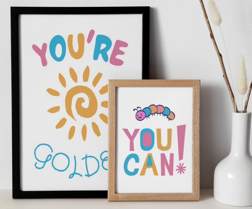 You Can, kids Positive Affirmations, set of 2